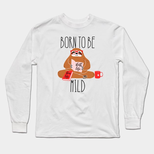 Funny Sloth Long Sleeve T-Shirt by kapotka